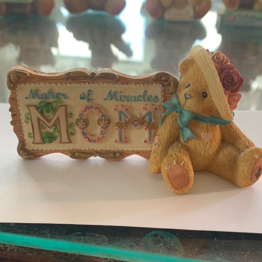 Cherished Teddies Bear with 'Maker of Miracles Mom' Plaque